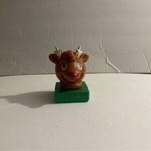 Vintage Rudolph The Red Nosed Reindeer Head Plastic Figurine